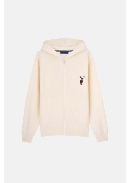 Geyik Supersoft Full Zip Hoodie - Ekru