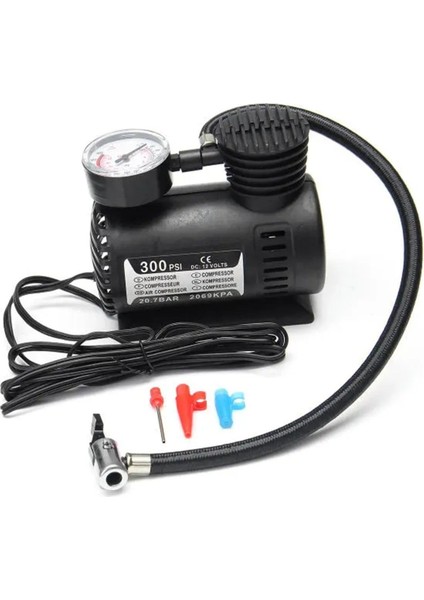 Mini Hava Kompresörü 12V Araç Tipi Çakmaklık Araba Bisiklet Teker Lastik Şambrel Top Şişirme 300 Psı fiyatları