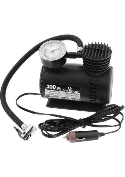 Mini Hava Kompresörü 12V Araç Tipi Çakmaklık Araba Bisiklet Teker Lastik Şambrel Top Şişirme 300 Psı indirimleri