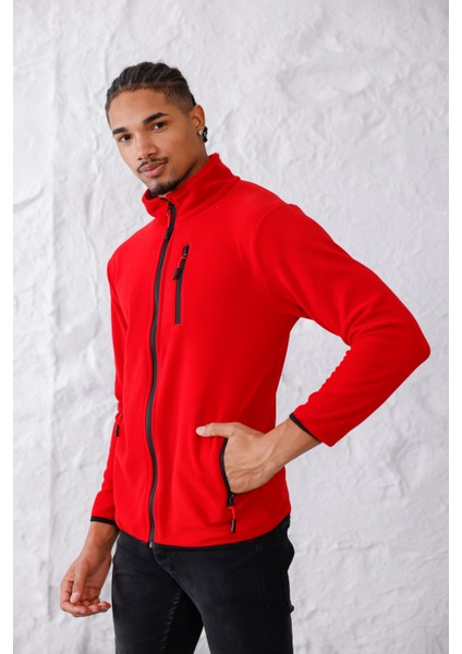 Erkek Biyeli Fermuarlı Spor Polar Ceket modelleri