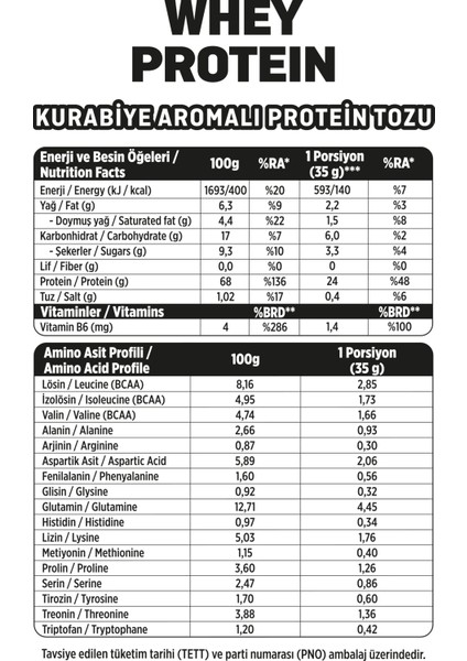 Whey Protein Tozu Kurabiye Aromalı 175G