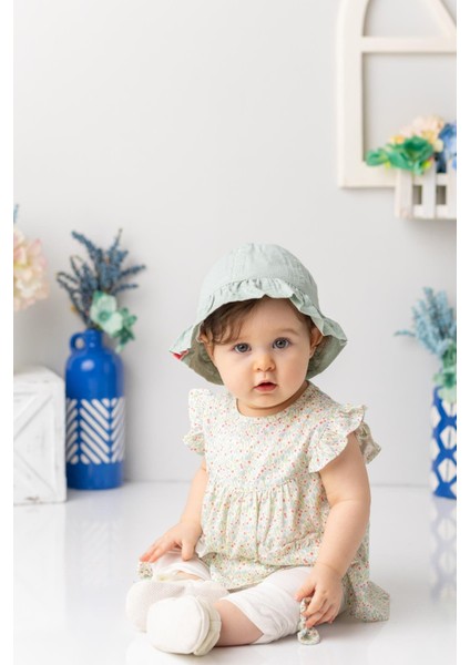 Kız Bebek Çiçek Desenli Tayt Bluz Takım - Desenli