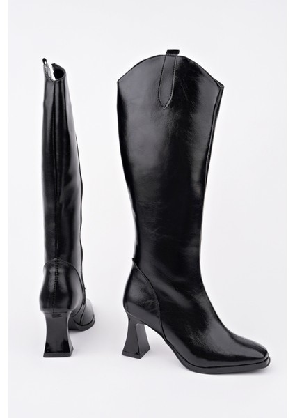 Astoria Küt Burun Yandan Fermuarlı Topuklu Kadın Çizme