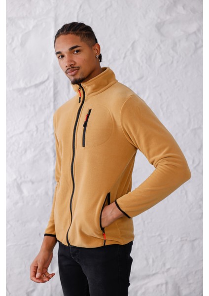 Erkek Biyeli Fermuarlı Spor Polar Ceket modelleri