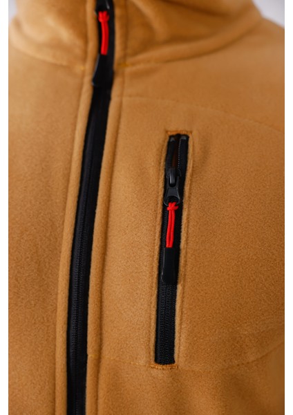 Erkek Biyeli Fermuarlı Spor Polar Ceket