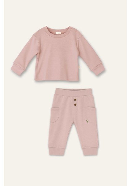 Unisex Bebek Organik Ikili Takım - Pudra