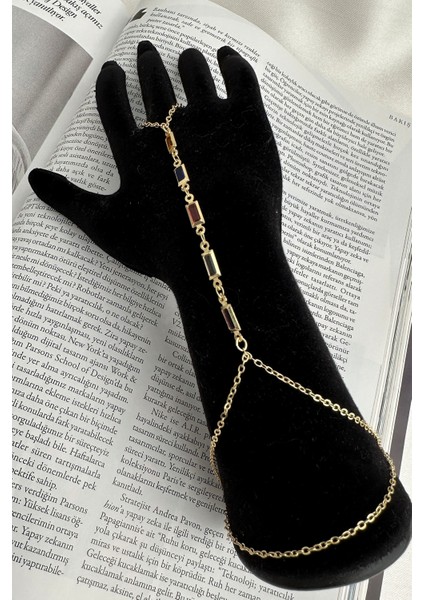 Altın Rengi Ince Dikdörtgen Renkli Taşlı Şahmeran fiyatları