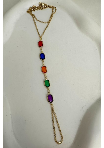 Altın Rengi Dikdörtgen Renkli Taşlı Şahmeran modelleri