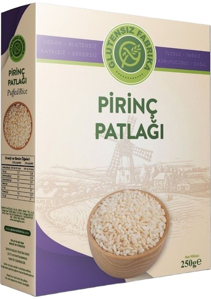 Pirinç Patlağı Sade 250 g (Glutensiz & Vegan)