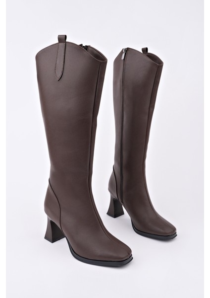 Astoria Küt Burun Yandan Fermuarlı Topuklu Kadın Çizme