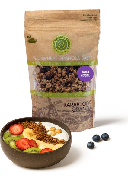 Yabanmersinli Yulaf & Karabuğday Granola 300 g (Glütensiz & Vegan)