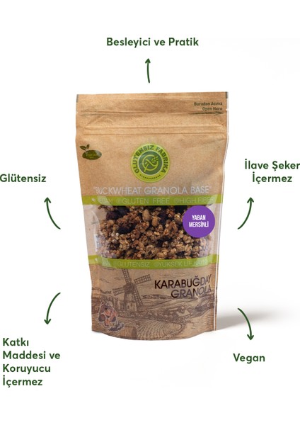 Yabanmersinli Yulaf & Karabuğday Granola 300 g (Glütensiz & Vegan) modelleri