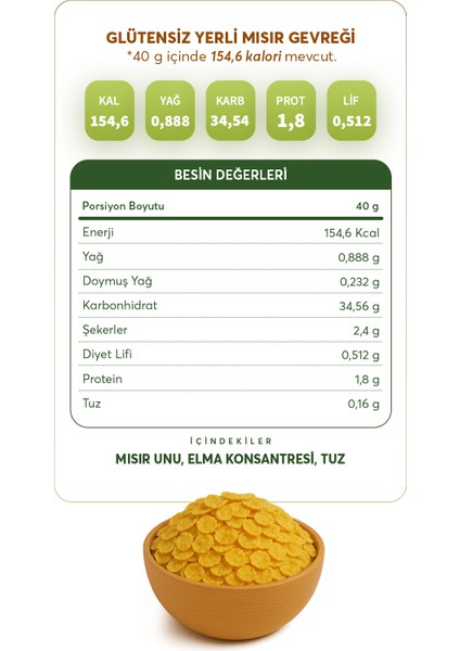 Glütensiz Yerli Mısır Gevreği 250 g indirimleri
