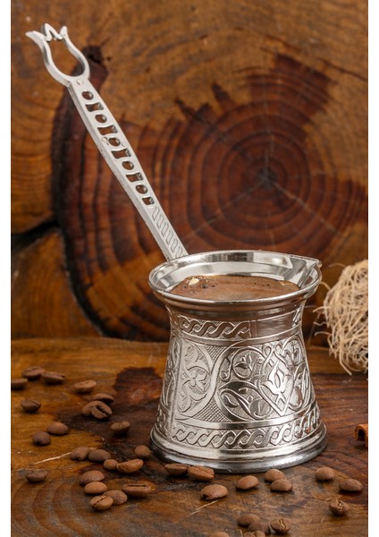 Zamak 3 Döküm Kahve Cezvesi Gümüş Renk 140 Ml. 2-3 Kişilik