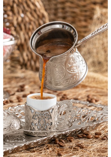 Zamak 3 Döküm Kahve Cezvesi Gümüş Renk 140 Ml. 2-3 Kişilik fiyatları