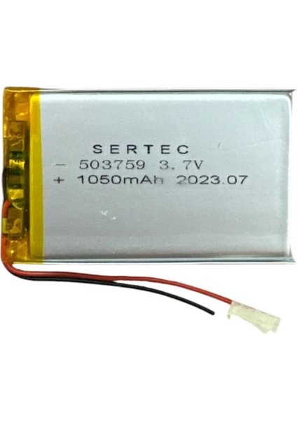 503759 3.7V 1050 Mah Li-Polymer Pil DEVRELI/1.5A