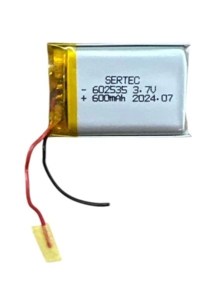 602535 3.7V 600 Mah Li-Polymer Pil DEVRELI/1.5A