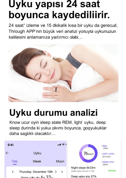 Akıllı Yüzük – Kalp Atışı, Uyku, Adım ve Kan Oksijen Takibi Sağlığınızı Parmak Ucunuzda Takip Edin modelleri