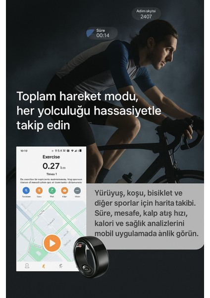 Akıllı Yüzük – Kalp Atışı, Uyku, Adım ve Kan Oksijen Takibi Sağlığınızı Parmak Ucunuzda Takip Edin fırsatları