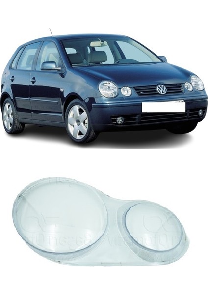 Volkswagen Vw Polo 2002-2005 Uyumlu Sağ Far Camı ( Yolcu Tarafı ) 6Q1941008AF