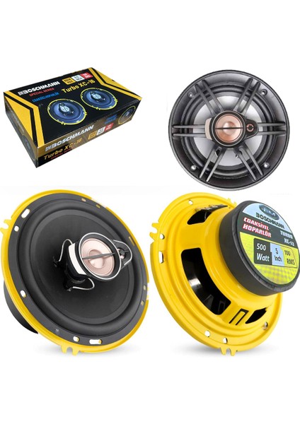 Oto Hoparlör Koaksiyel 16CM 600W Tweeterli Kapaklı 2 Adet Boschmann Turbo Xc-16