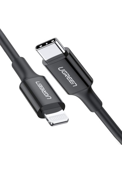 Type-C to Lightning 3A PD MFi Sertifikalı Hızlı Şarj Kablosu, 1 Metre, Siyah, 60751