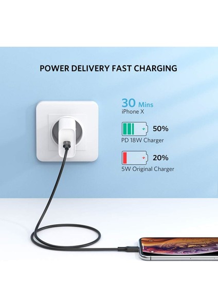 Type-C to Lightning 3A PD MFi Sertifikalı Hızlı Şarj Kablosu, 1 Metre, Siyah, 60751 fiyatları