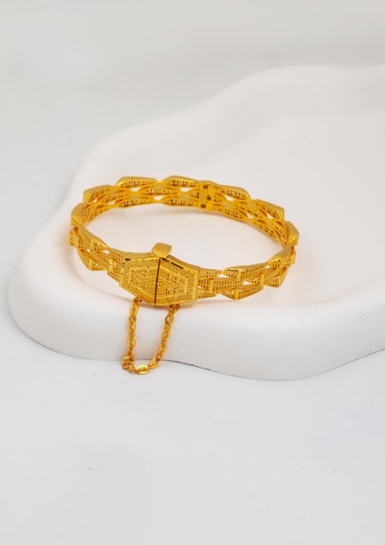 Tokalı Hint Işlemeli 14 Ayar Altın Kelepçe Bilezik fırsatları