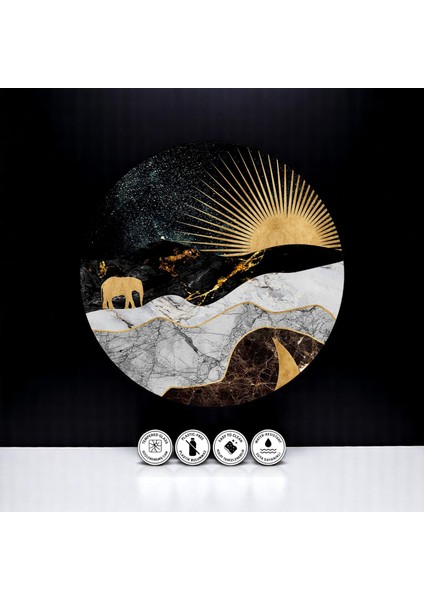 :temperli Cam Daire Tablo, Cam Tablo, Uv Baskı, CTT013