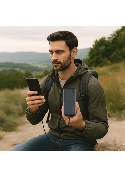 PBS132 LED Göstergeli 2 USB 1 Pd Çıkışlı Taşınabilir Şarj Cihazı Powerbank Antrasit fırsatları