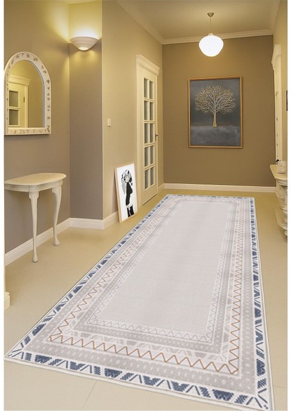 Bej Dijital Baskı Salon Halısı Kaymaz Tabanlı Yıkanabilir Halı Yolluk fiyatları