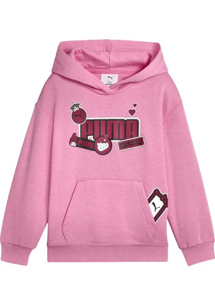 x Hk&fr Graphic Kız Çocuk Pembe Sweatshirt