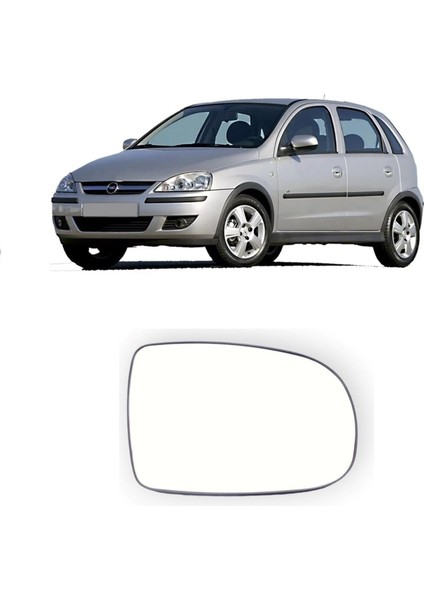 Opel Corsa C 2000-2006 Uyumlu Sağ Dikiz Ayna Camı Elektrikli Isıtmalı (Yolcu Tarafı) 1426530