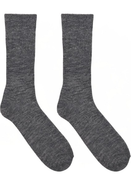 Kadın Yünlü Soket Çorap Gri