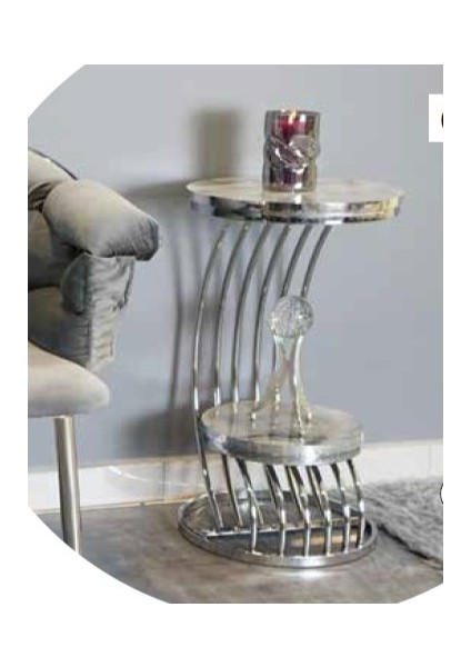 Mim Mermer - Gümüş Kobra Yan Sehpa