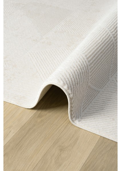 Knidos Beyaz Bej Halı Yumuşak Dokulu Akrilik Halı Oturma Odası Salon Yatak Odası Halısı 13555B 80 x 150 modelleri