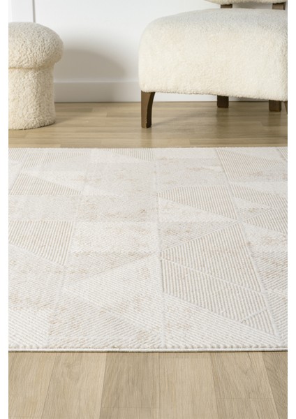 Knidos Beyaz Bej Halı Yumuşak Dokulu Akrilik Halı Oturma Odası Salon Yatak Odası Halısı 13555B 80 x 150 indirimleri