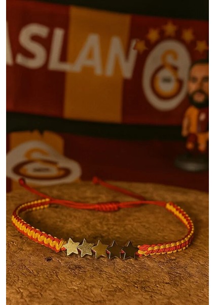 Galatasaray Hematit 5. Yıldız Taraftar Bilekliği – Ayarlanabilir El Yapımı Makrome (Hematit) fiyatları