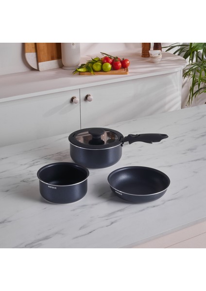 Biodiamond Smart Clip Indüksiyon Tabanlı 5 Parça Tencere Seti