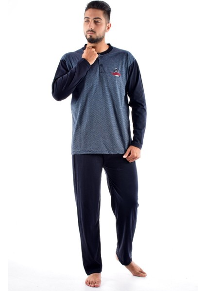 Erkek 1035 Uzun Kol Süprem Pijama Takımı LACİVERT fırsatları