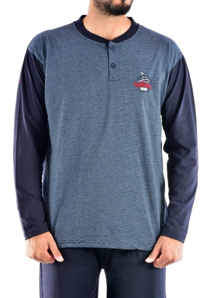 Erkek 1035 Uzun Kol Süprem Pijama Takımı LACİVERT indirimleri