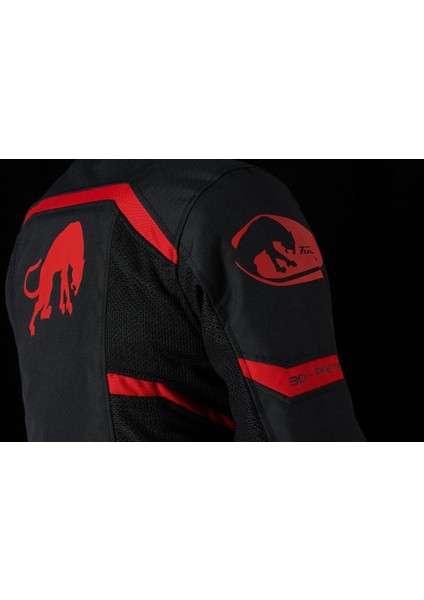 Mystıc Evo Vented Yazlık Kadın Korumalı Montu Siyah Kırmızı L