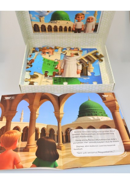 Mescid-I Nebevi 54 Parça Çocuk Puzzle – Hikâye Kitabı ve Boyama Kitabı Hediyeli, Özel Kutulu fiyatları