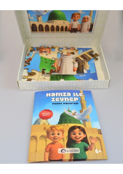 Mescid-I Nebevi 54 Parça Çocuk Puzzle – Hikâye Kitabı ve Boyama Kitabı Hediyeli, Özel Kutulu fırsatları