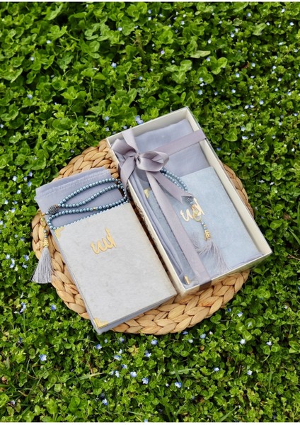 20 Adet Eşarplı Yasin Hediyelik Mevlid Seti Y201 Gri