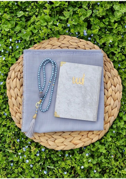 20 Adet Eşarplı Yasin Hediyelik Mevlid Seti Y201 Gri indirimleri