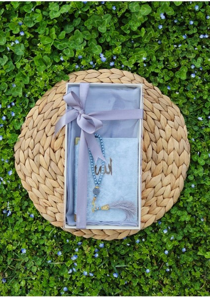 20 Adet Eşarplı Yasin Hediyelik Mevlid Seti Y201 Gri