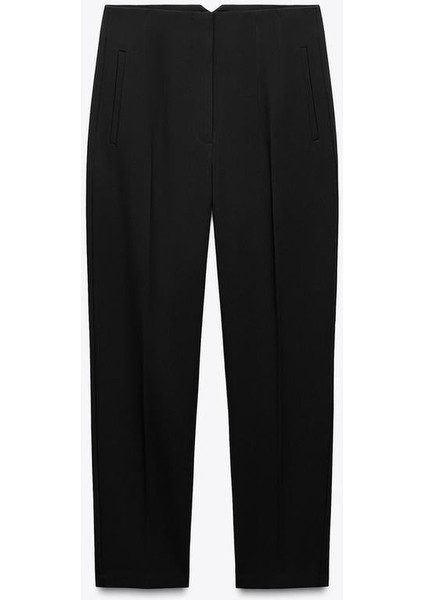 Siyah Önü Biyeli Yüksek Bel Kadın Pantolon MG2425 fırsatları