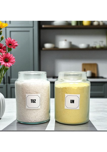 2'li Ahşap Vakum Kapaklı Cam Un Tuz Saklama Kavanozu Seti 800 ml Etiket Hediyeli fırsatları