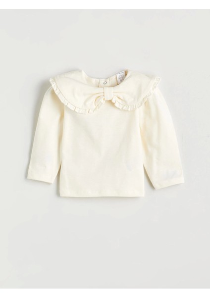 Lcw Baby Ekru Bebe Yaka Kız Bebek Sweatshirt ve Tayt 2'li fiyatları